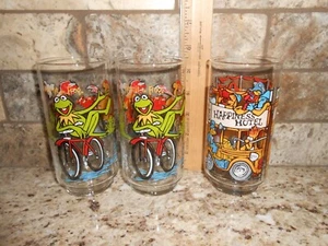 Lot Of 3 Vintage McDonald's The Great Muppet Caper Glasses - Picture 1 of 3
