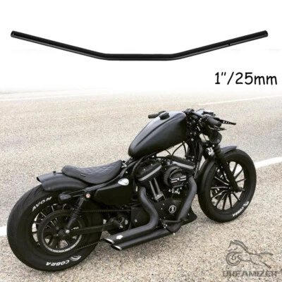 For Harley Sportster 1200 883 Iron Motorcycle 1" 25mm Drag Bars Handlebars Black - Image 1 of 4
