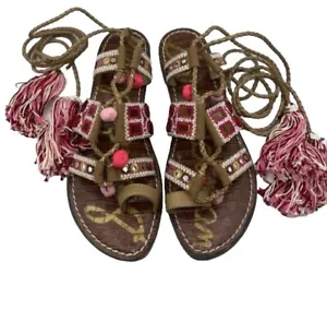 Sam Edelman Gretchen Boho Gladiator style flat festivals sandals shoes size 8.5 - Picture 1 of 13