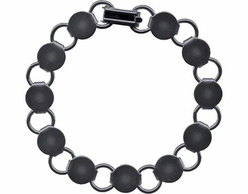 10 Pistola Metal NEGRO BRAZALETE FORMAS EN BLANCO Fornituras 11 Almohadillas Redondas Disco + Lazo 7.2" Foto 1 de 1