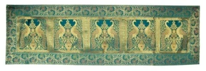 Indian Kitchen Decor Silk Dining Table Runner Peacock Design Runner 16"X60 inch - Picture 1 of 9