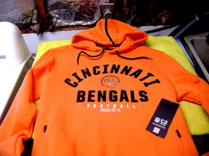 Cincinnati Bengals Throwback Hoodie Men MED. Women Large Orange NFL NEW $85 LOOK - Picture 1 of 3