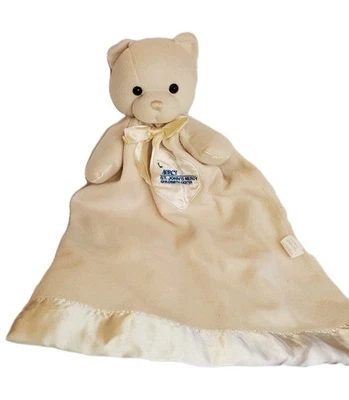 Vintage Dakin Cream Baby Teddy Bear Heart Plush Lovey Satin Trim  - Image 1 of 4