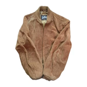 Mens Classic Brown Bomber Leather Jacket Pure Suede Biker Motorcycle jacket Size - Picture 1 of 5
