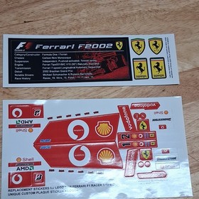 LEGO Custom Printed Sticker Sheets for Ferrari F2002 & F1 Racer 1:10