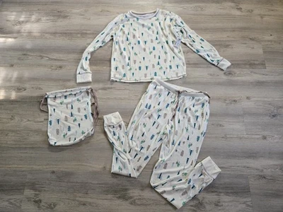 Sonoma Ropa de Dormir Para Mujer Talla S -2 Piezas y Bolso Pijama Árboles de Navidad Marfil  Foto 1 de 4