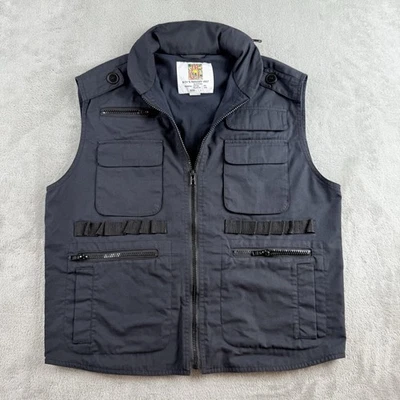 Rothco Ranger Vest Boys Large Black Full Zip Pockets Sleeveless Outdoor Hunting - Image 1 of 4