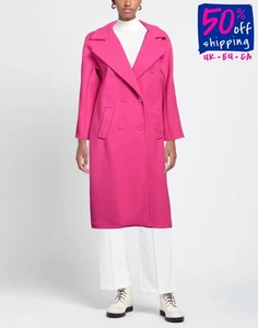 RRP€327 VANESSA SCOTT Baize Coat Size M Pink Lined Made in Italy - Picture 1 of 5