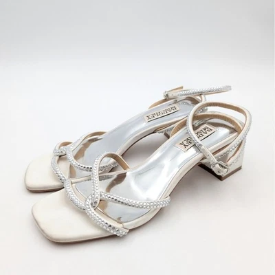 Sandalia Badgley Mischka Brisa Cristal Correa al Tobillo Para Mujer Blanca Talla US5.5 EU36 Foto 1 de 4