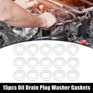 15pcs Engine Oil Crush Washer Drain Plug Gaskets 8x14x1.5mm 0.31''x0.55''x0.06'' - Picture 1 of 6