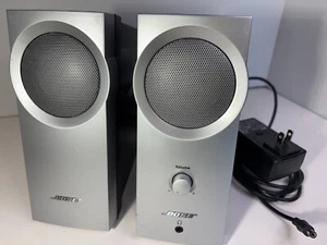 BOSE Companion 2 Multimedia Computer Speakers Silver w/Power Adapter Working - Picture 1 of 10