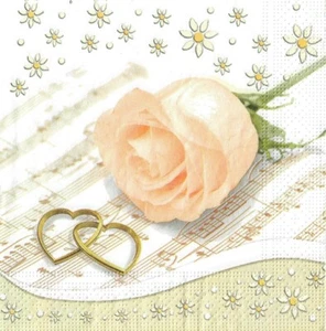 4x Servilletas de Papel Love Roses Corazones para Decoupage Fiesta Almuerzo y Mesa 76 - Imagen 1 de 2