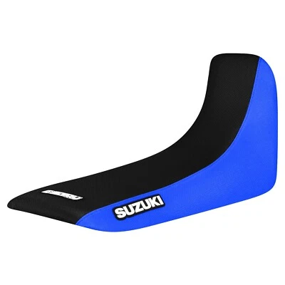 Cubierta de asiento con pinza para Suzuki DR 650 S 1992-1995 TM AZUL/NEGRO logotipo estándar #444 Foto 1 de 4