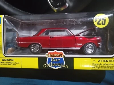 New Ray 1964 Chevy Nova  1/25 Scale Diecast Model Toy Car Cherry Red New - Image 1 of 4