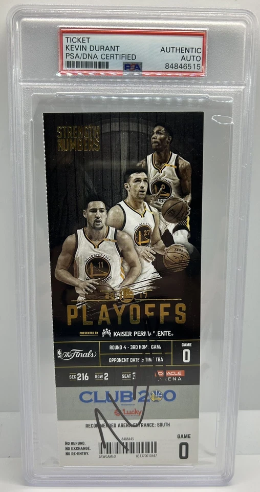 Kevin Durant Signed Auto Warriors 2017 NBA Finals Game 5 Ticket Stub PSA/DNA MVP - Image 1 of 2