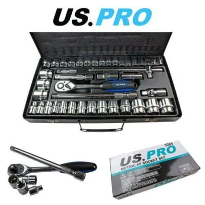 US PRO Tools 42 Piece 1/2" Dr Socket Set Metric / AF 3265 - Image 1 of 4