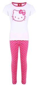 JUEGOS DE ROPA DE NOCHE PJ PIJAMAS DE NIÑAS HELLO KITTY EX TIENDA DEL REINO UNIDO 3-12 AÑOS ROSA/BLANCO NUEVO - Imagen 1 de 1
