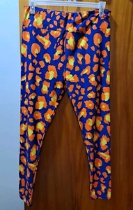Lularoe Leggings Womens TC2 Tall Curvy 2 Blue Orange Yellow Pants Never Worn - Picture 1 of 2