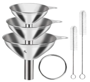 6-Piece Stainless Steel Canning Funnel Set forLiquore Spice - Wide Mouth Funnel - Picture 1 of 7