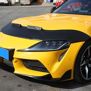 Black Car Hood Bonnet Mask Bra Cover Protector For Toyota Supra 2019-22 Lether - Picture 1 of 18