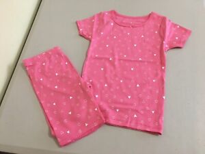 New Carter's Girls Heart Pajama 2pc Set Snug fit Shortie Pink Toddler many sizes