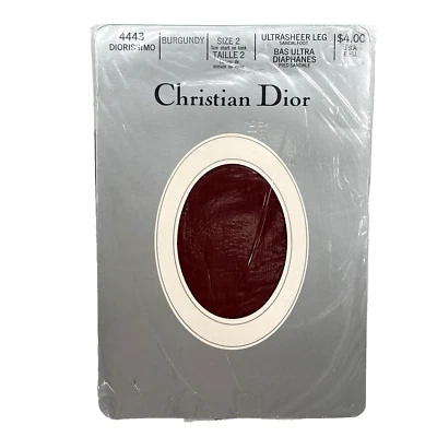 Pantimedias Christian Dior Nylon Talla 2 Diorissimo Borgoña Ultrasheer #4443 De Colección Foto 1 de 4