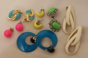 Lot of 6 - Colorful Pierced Post Earrings - Picture 1 of 4