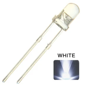 100pcs F5 5mm 3mm White Round Water Clear Super Bright LED Light Emitting Diode - Picture 1 of 1