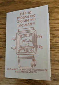 Nelsonic Pac Man Game Watch Instructions 1980 Joystick Version - Picture 1 of 1
