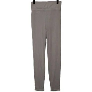 Abercrombie & Fitch Cream Gray Knit High Waisted Leggings Wide Leg Pants Size S - Picture 1 of 6
