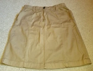 Womens Skirt-L.L. BEAN-lt brown cotton stretch khaki gorpcore "classic fit"-12 - Picture 1 of 4