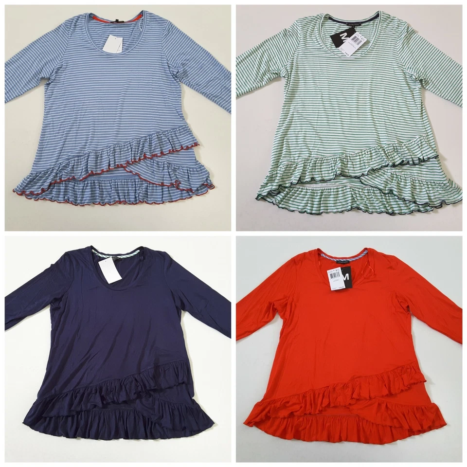 Jeanne Pierre Women's Long Sleeve Ruffle Bottom Shirt Multiple Colors/Sizes Foto 1 de 1