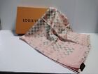 Louis Vuitton Silk Damier Azur Tahitienne Square Scarf, Pink,35inch Comes W/Box