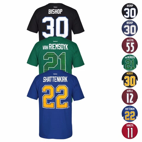 NHL Reebok Official Premier Player Name & Number Jersey T-Shirt Collection Men's Cover