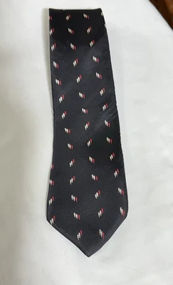 Vintage VALENTINO Pietro Black Red White Necktie 100% Silk Designer Tie 3x57 - Image 1 of 4