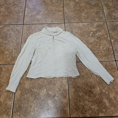 Винтажная блузка Giorgio Armani шелк бежевый кремовый шик дизайнерская на пуговицах 90-е - Изображение 1 из 4