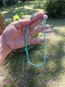 21" Nicky Butler 925 China Sterling Silver Turquoise Beaded Necklace 2mm - Picture 1 of 4