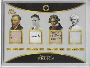 2024 Pieces Of The Past Van Gogh Chaplin Beethoven Twain Quad Relic #197 - Picture 1 of 2