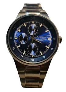 Armitron Mens 20/4333SV Chronograph Watch Blue Face New Battery Works 7.5 In - Picture 1 of 3