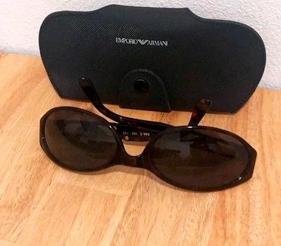 Gafas de sol y estuche Emporio Armani 544-S 063 marco metálico tortuga oscuro lentes G Foto 1 de 4