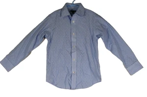 Tommy Hilfiger Boys Plaid Shirt Long Sleeve Collar Neck Size 8 White/Blue - Picture 1 of 6
