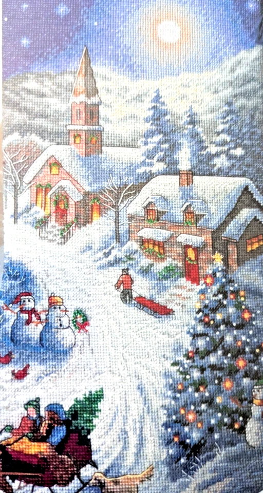 Dimensions Gold Collection Sleigh Ride at Dusk Stocking Counted Cross 8712