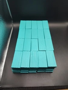 100 Blank Teal Colored Domino Tiles - STEM Toy - Picture 1 of 5