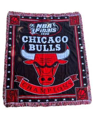 Campeones de la NBA Chicago Bulls 1996 manta tiro NorthWest Co. Hecho en Estados Unidos Foto 1 de 4