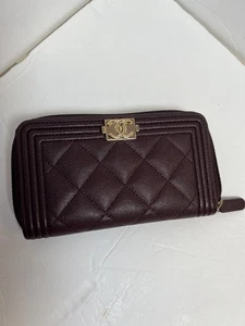 Chanel Burgundy Boy Wallet Gold Hardware - Picture 1 of 6