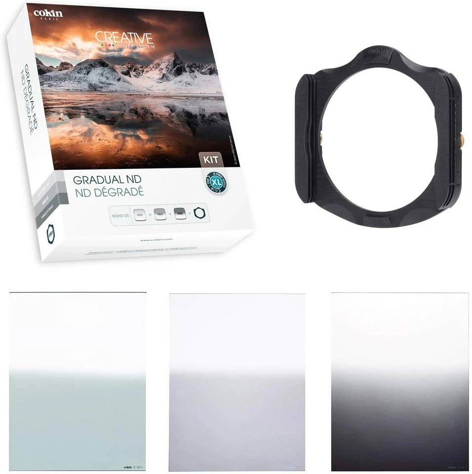 Cokin Gradual ND Filter Kit, W3H0-25, ND2, ND4, ND8, X121,X121M,X121S, 130x170mm - Image 1 of 4
