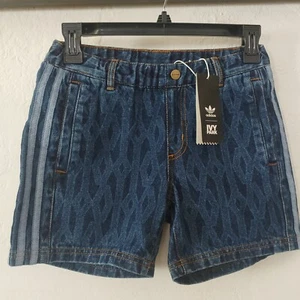 NEW ADIDAS x IVY PARK DENIM MONOGRAM SHORTS Girls SIZE 9-10 Youth - Picture 1 of 4