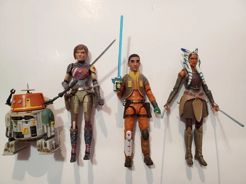 Star Wars Black Series 6" Rebels Lot - Chopper Ezra Sabine Ahsoka - Custom Heads Cover