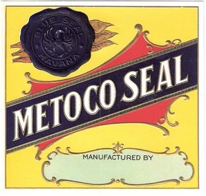 5 Metoco Seal Original Vintage Unused Embossed Outer Cigar Box Labels - Picture 1 of 1