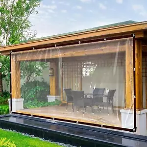 1pc Clear Waterproof Tarps with Grommets Covering Henhouse Porch - Picture 1 of 11